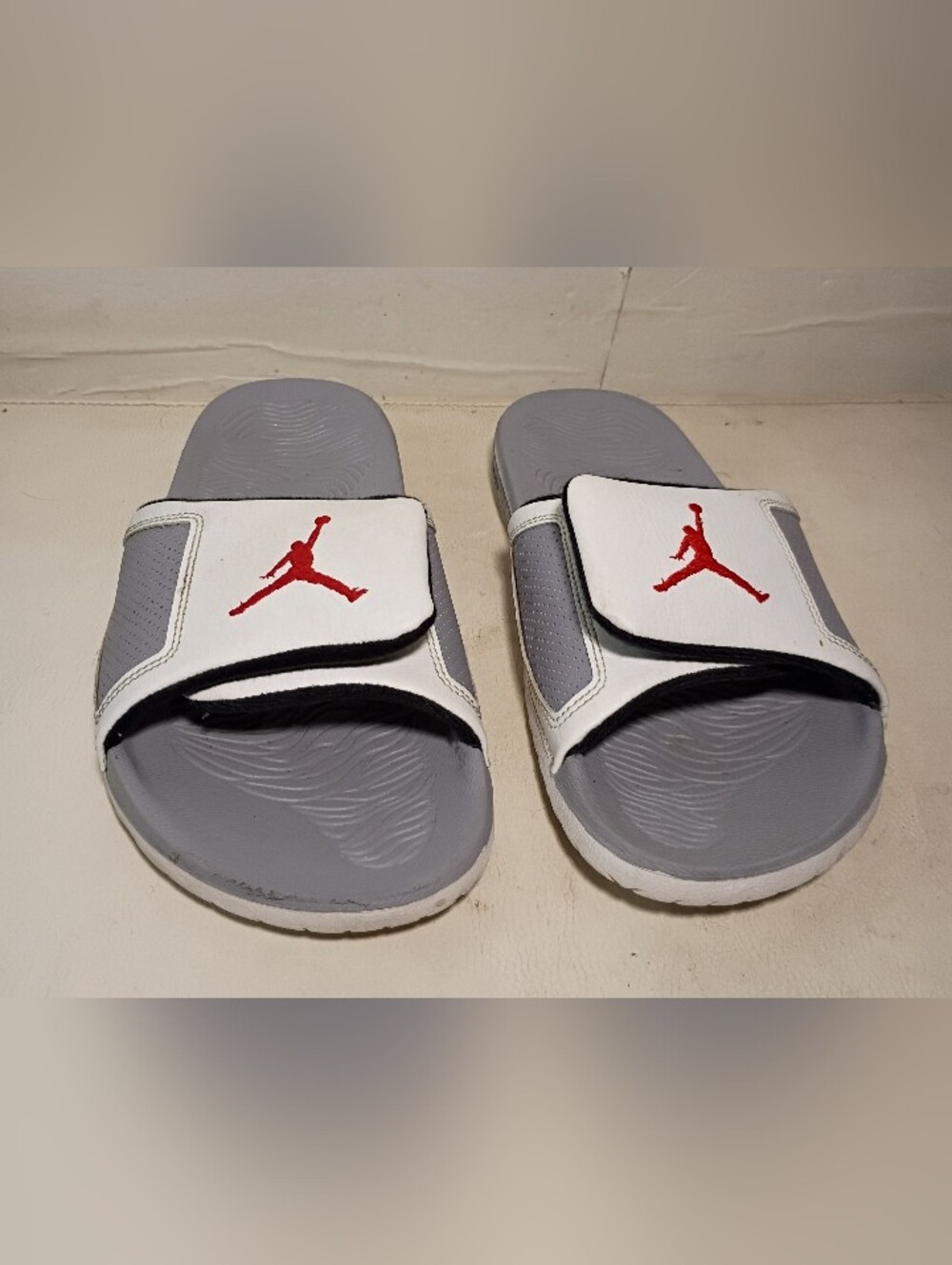 Nike Air Jordan Hydro 3 Retro Sandal Slides  White Cement Red 854556 101 Sz 12